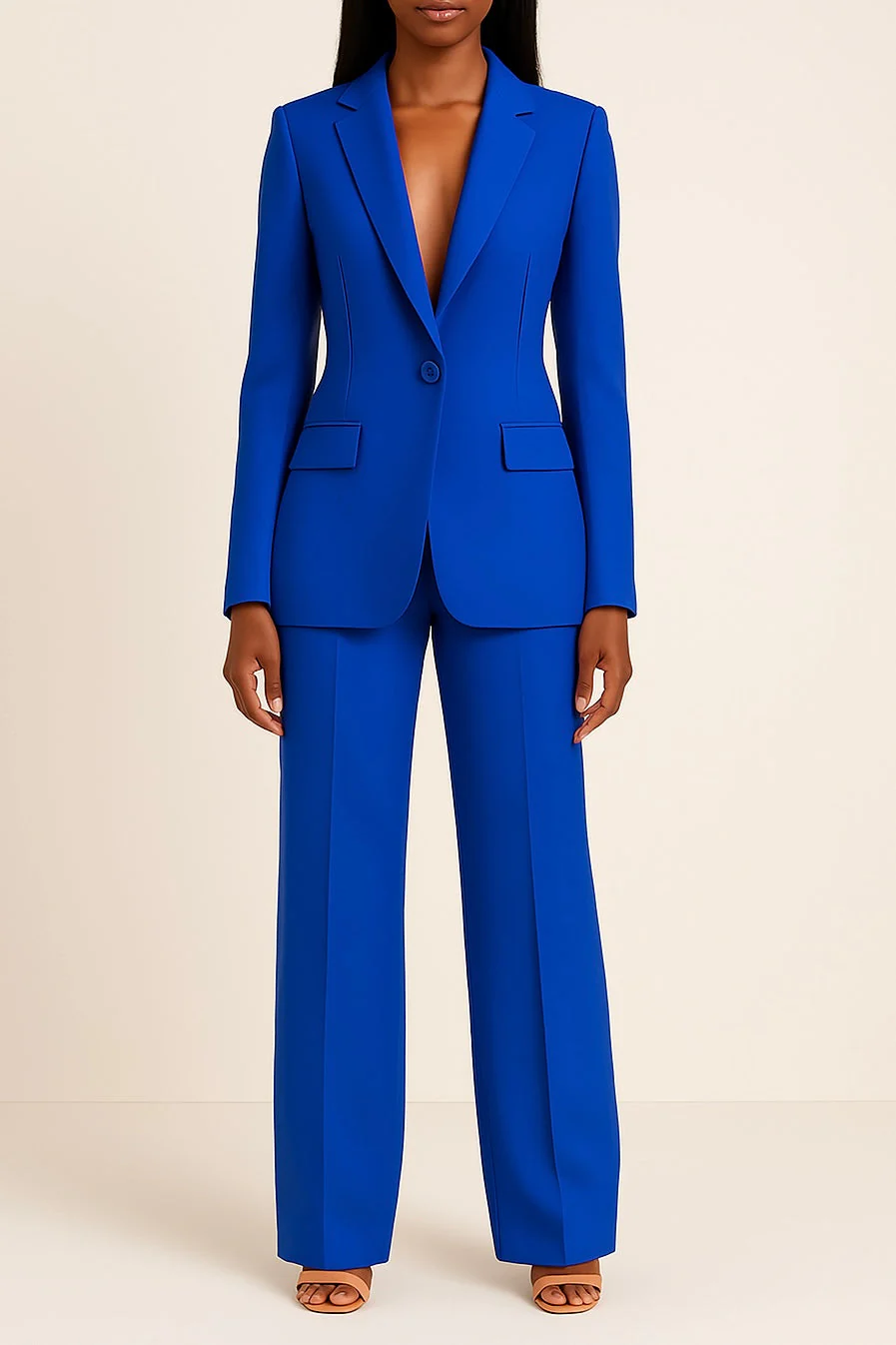 Business Formal Long Blazer with Trouser Set for Women - Image 3