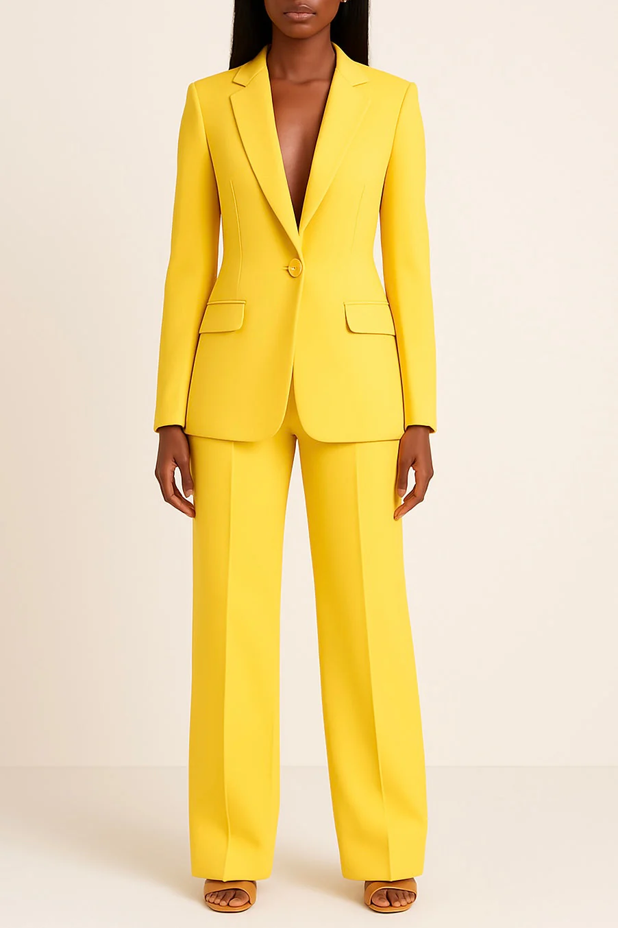 Business Formal Long Blazer with Trouser Set for Women - Image 5