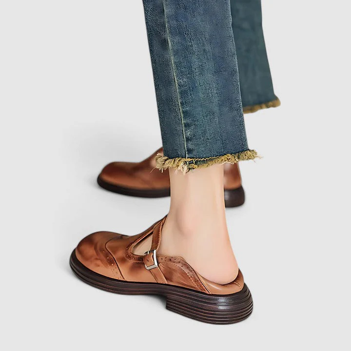 Outdoor Non-slip Leather T-Strap Women’s Shoes - Image 5