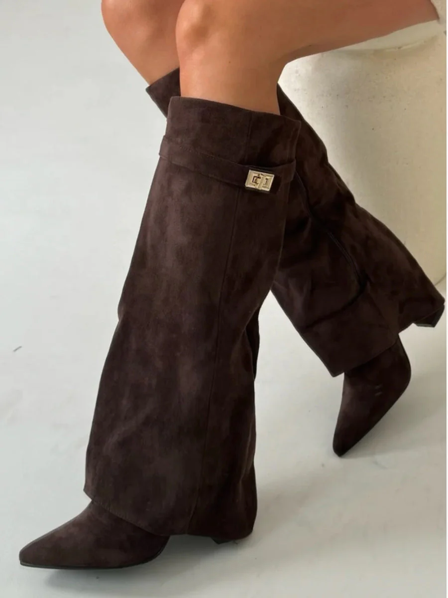 Women’s Outdoor Winter Buckle Thigh-High Boots - Image 10