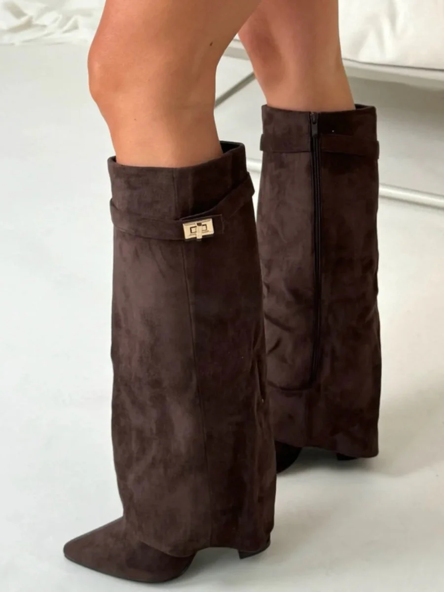 Women’s Outdoor Winter Buckle Thigh-High Boots - Image 12