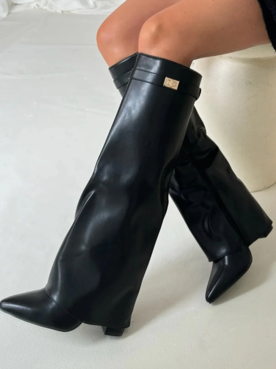 Women’s Outdoor Winter Buckle Thigh-High Boots - Image 13