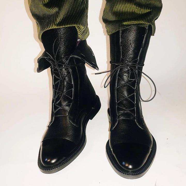 Women's Winter Fashionable Ankle Polish Boots with Lace-Up Closure - Image 9